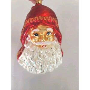 Vintage Jolly Elf Santa Claus Christopher Radko Christmas Ornament